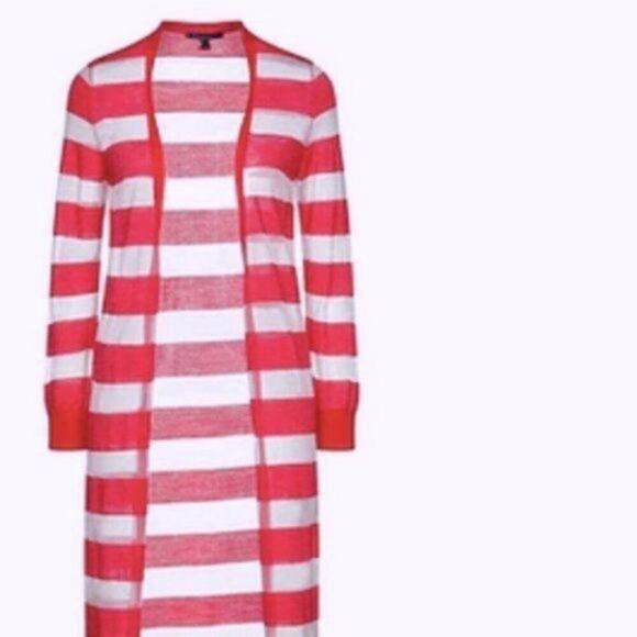 Armani Exchange Open front Cardigan red and white M - Picture 2 of 5